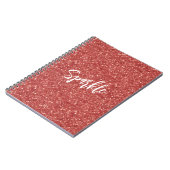 Carnet Paillettes rouge scintillant (Côté gauche)