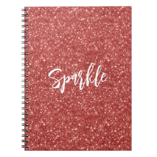 Carnet Paillettes rouge scintillant (Devant)