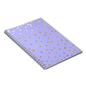 Carnet Paillettes violettes et orées Points de confettis (Côté Droit)