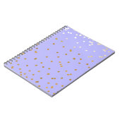 Carnet Paillettes violettes et orées Points de confettis (Côté gauche)