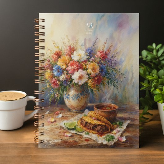 Carnet Painterly Floral Birria Tacos | Custom Monogram