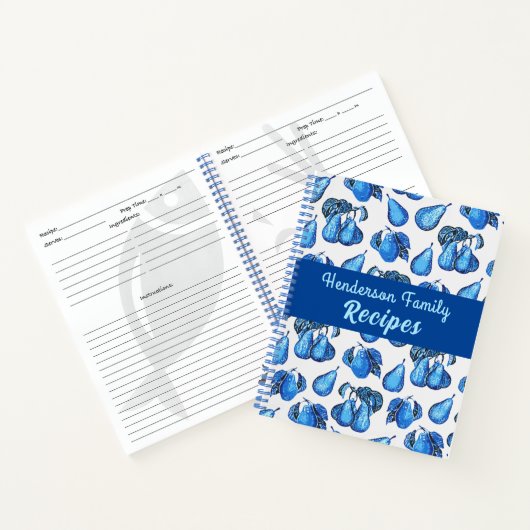 Carnet Paire éparée Impression en Indigo Bleu et Blanc (Intérieur)