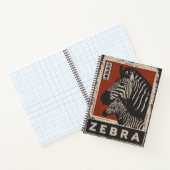 Carnet Paire Zebra avec les rayures rétro et le soleil ro (Intérieur)