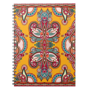 Carnet Paisley bandanna fleurie traditionnelle ornemental