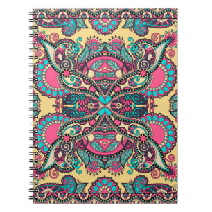 Carnet Paisley bandanna fleurie traditionnelle ornemental