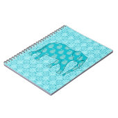 Carnet Paisley - bleu turquoise et aqua (Côté gauche)