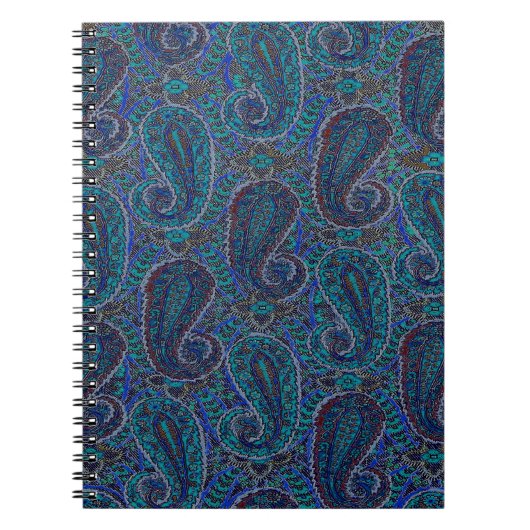 Carnet Paisley Blue Indian Boho Motif (Devant)