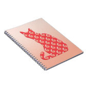Carnet Paisley Cat - nuances de corail orange (Côté Droit)