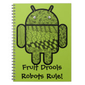 Carnet Paisley Doodle Character pour le robot Android™ (Devant)