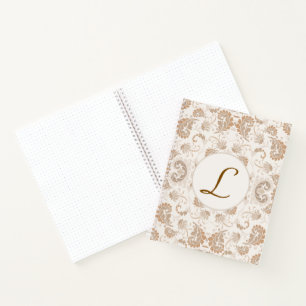 Carnet Paisley en Beige esthétique moderne Tan Brown Init