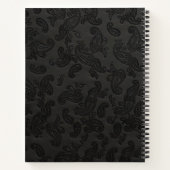 Carnet Paisley en cuir noir (Dos)