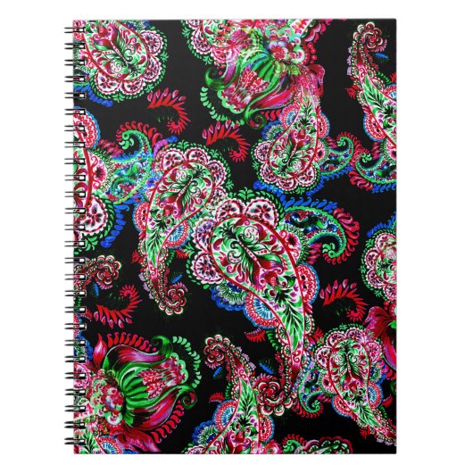 Carnet Paisley Floral Pattern, Ethnic Arrière - plan. (Devant)