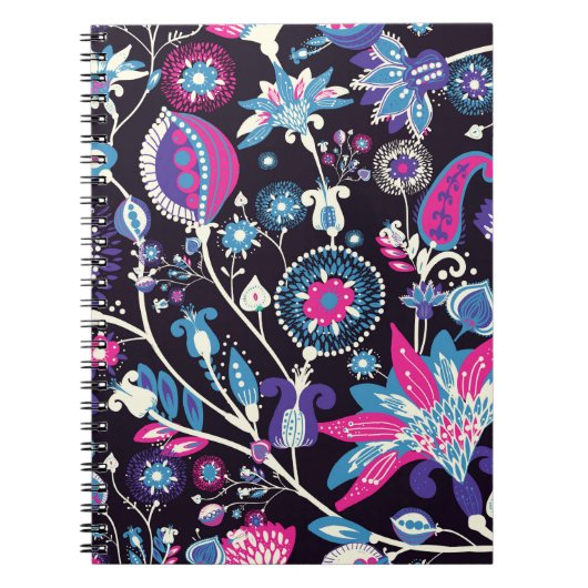 Carnet Paisley moderne : motif traditionnel oriental. (Devant)