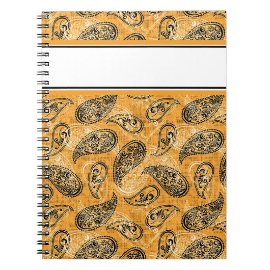 Carnet paisley orange d'automne (Devant)