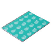 Carnet Paisley perse - blanc sur turquoise (Côté gauche)