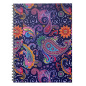 Carnet Paisley violet rose (Devant)