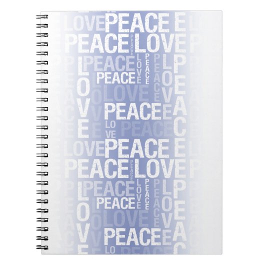 Carnet Paix Amour Blanc Violet (Devant)