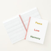 Carnet Paix amour harmonie or rouge vert (Intérieur)