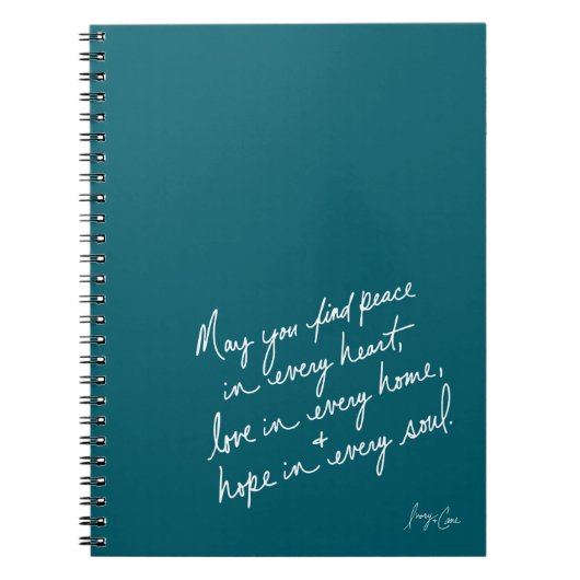 Carnet Paix de l'amour et de l'espoir spirituel écrite à (Devant)