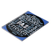 Carnet Paix de texte chromé du bloc-notes en plusieurs la (Côté gauche)