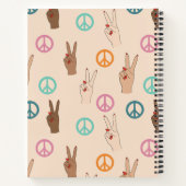Carnet Paix et Amour Multicultural Motif de la main (Dos)