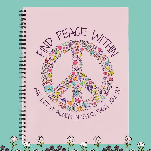 Carnet Paix personnalisée au sein de Floral