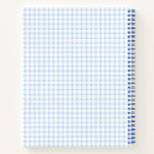 Carnet Pale Blue Gingham Grandmillennial  Monogram Name (Dos)