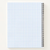 Carnet Pale Blue Gingham Grandmillennial Monogramme Nom (Dos)