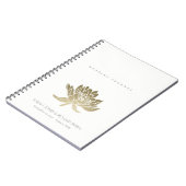 CARNET PALE GLAMOREUX OR BLANC LOTUS MARIAGE FLORAL (Côté gauche)