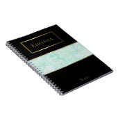 Carnet Pale Jade Batik Aquarelle simple Nom (Côté Droit)