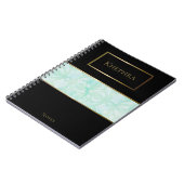 Carnet Pale Jade Batik Aquarelle simple Nom (Côté gauche)
