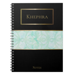 Carnet Pale Jade Batik Aquarelle simple Nom