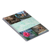 Carnet Pale Jade Batik Collage et nom (Côté Droit)