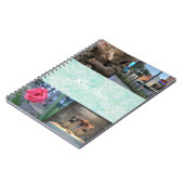 Carnet Pale Jade Batik Collage et nom (Côté gauche)