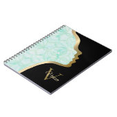 Carnet Pale Jade Noir Et Or Face (Côté gauche)