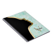 Carnet Pale Jade Noir Et Or Nom De La Face (Côté Droit)