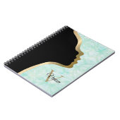 Carnet Pale Jade Noir Et Or Nom De La Face (Côté gauche)