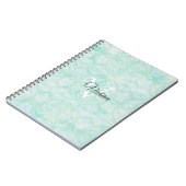 Carnet Pale Jade Vert Aquarelle Nom (Côté gauche)