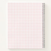 Carnet Pale Pink Gingham Grandmillennial Monogramme Nom N (Dos)