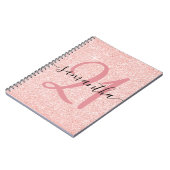 Carnet Pale Rose Gold Parties scintillant Personnalisée 2 (Côté gauche)