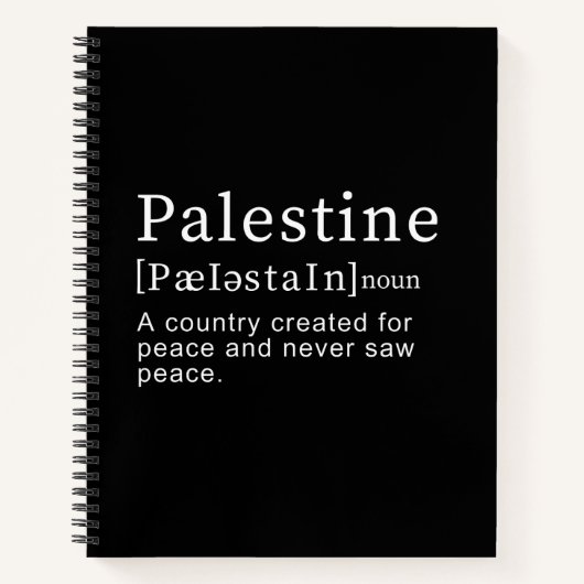 Carnet Palestine Signification design Palestine Définitio (Devant)