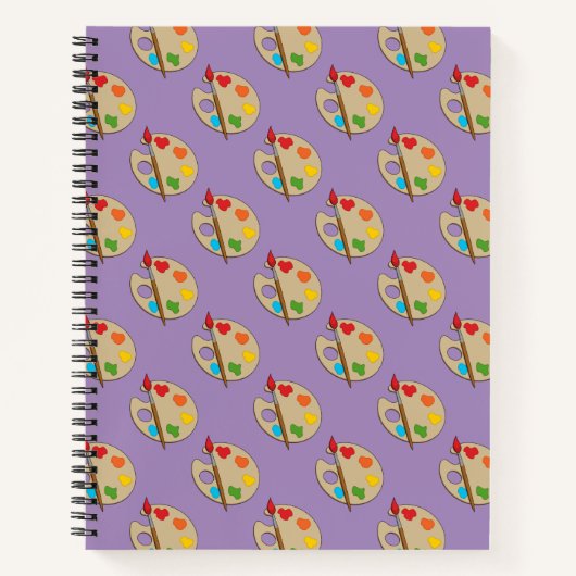 Carnet Palette Artiste avec pinceau (Devant)