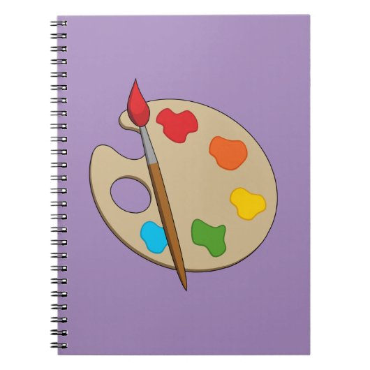 Carnet Palette Artiste avec pinceau (Devant)