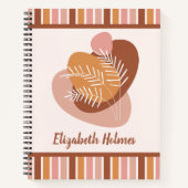 Carnet Palette de couleur boho Abstraite feuilles et band (Devant)