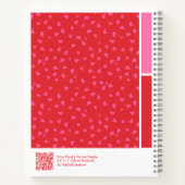 Carnet Palette verticale florale rouge vibrant (Dos)