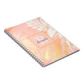 Carnet Palm arbre feuille rose or monogramme (Côté Droit)