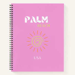 Carnet Palm Beach, Art Rétro, Preppy, Art Rose, Rose