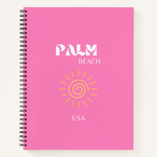 Carnet Palm Beach, Art Voyage, Preppy, Rose (Devant)