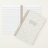 Carnet Palm Damask Personalized Notebook | Linen Beige (À l'intérieur)