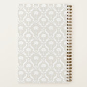 Carnet Palm Damask Personalized Notebook | Linen Beige (Verso)
